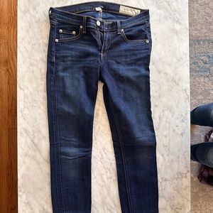 NWOT Rag & Bone Dark Blue Skinny Jeans, Size 26